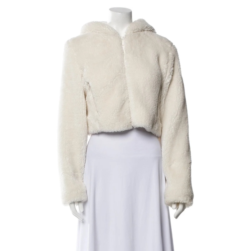 ALO Yoga Cream Hooded Teddy Jacket